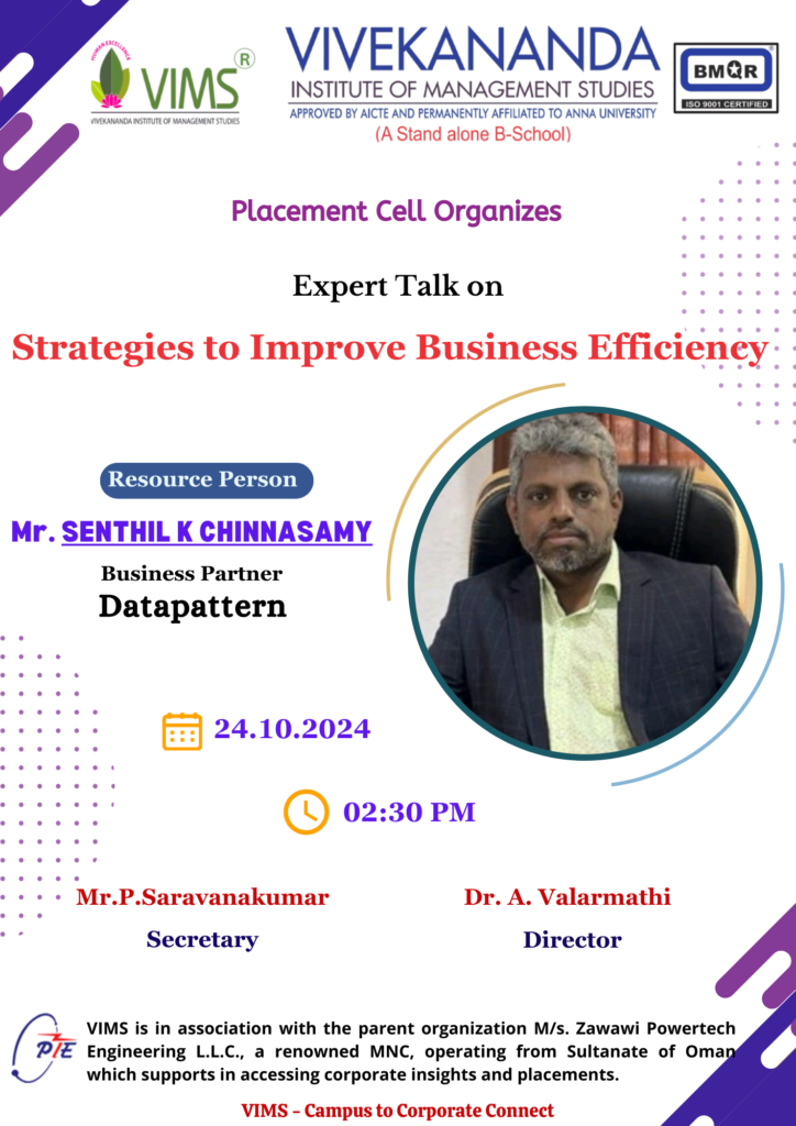 Expert talk on strategies to improve business efficiency